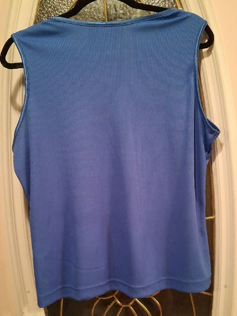 Alia Blue Ribbed Tank Top - Picture 3 of 3